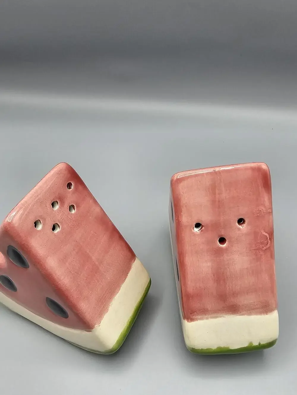 Ceramic Watermelon Slice Salt and Pepper Shakers